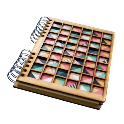 Carnet bois rechargeable KOMONI® – Modèle Mosaïque