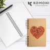 carnet bois komoni coeur rouge