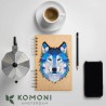 Carnet bois rechargeable KOMONI® – Modèle Loup