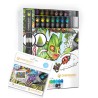 CHAMELEON Coffret Deluxe - 22 marqueurs + 1 pack de 16 cartes de coloriage au choix