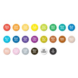CHAMELEON Coffret Deluxe - 22 marqueurs + 1 pack de 16 cartes de coloriage au choix