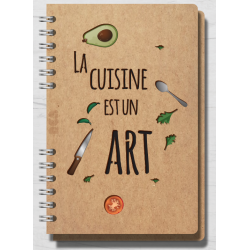 Carnet bois rechargeable KOMONI® – Modèle La cuisine est un art