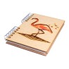 Carnet bois rechargeable KOMONI® - Modèle Flamant rose