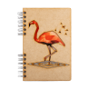 Carnet bois rechargeable KOMONI® - Modèle Flamant rose