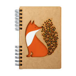 Carnet bois rechargeable KOMONI® - Modèle Renard little fire
