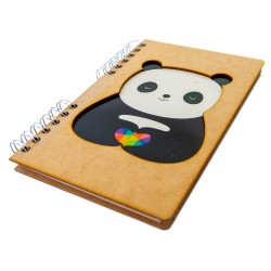 Carnet bois rechargeable KOMONI® A5 - Panda Love