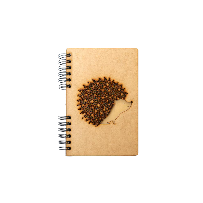 Carnet bois rechargeable KOMONI® A5 - Hérisson