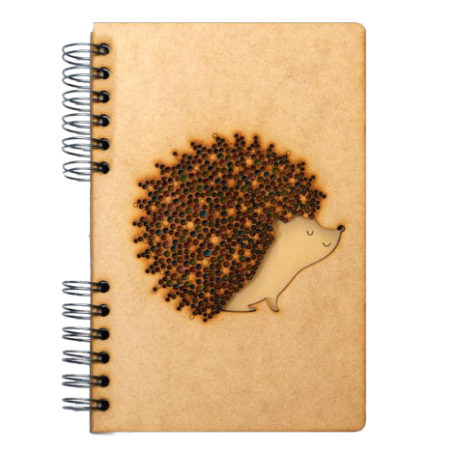 Carnet bois rechargeable KOMONI® A5 - Hérisson