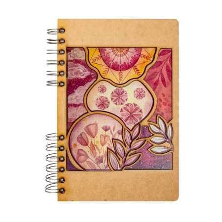 carnet Komoni® A5 - modèle fleurs roses