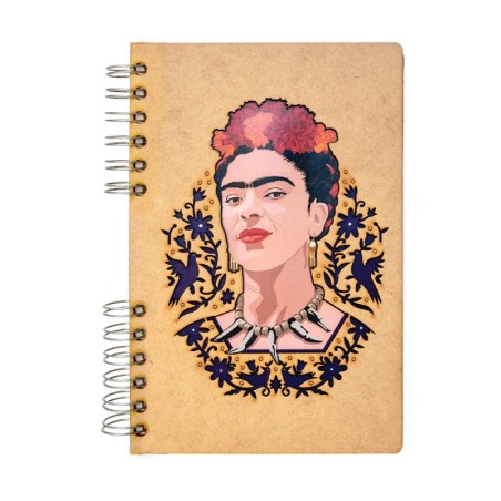 Carnet bois Komoni® - Portrait de Frida