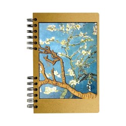 carnet bois Komoni® - amandiers en fleurs Van Gogh