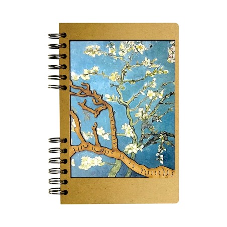 carnet bois Komoni® - amandiers en fleurs Van Gogh