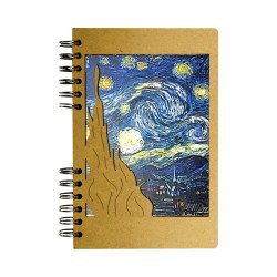 carnet bois Komoni® - nuit étoilée Van Gogh