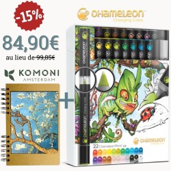 Offre coffret 22 feutres à alcool + 1 carnet A5 Komoni®