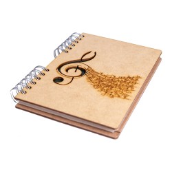 Carnet bois rechargeable KOMONI® A5 – Musique