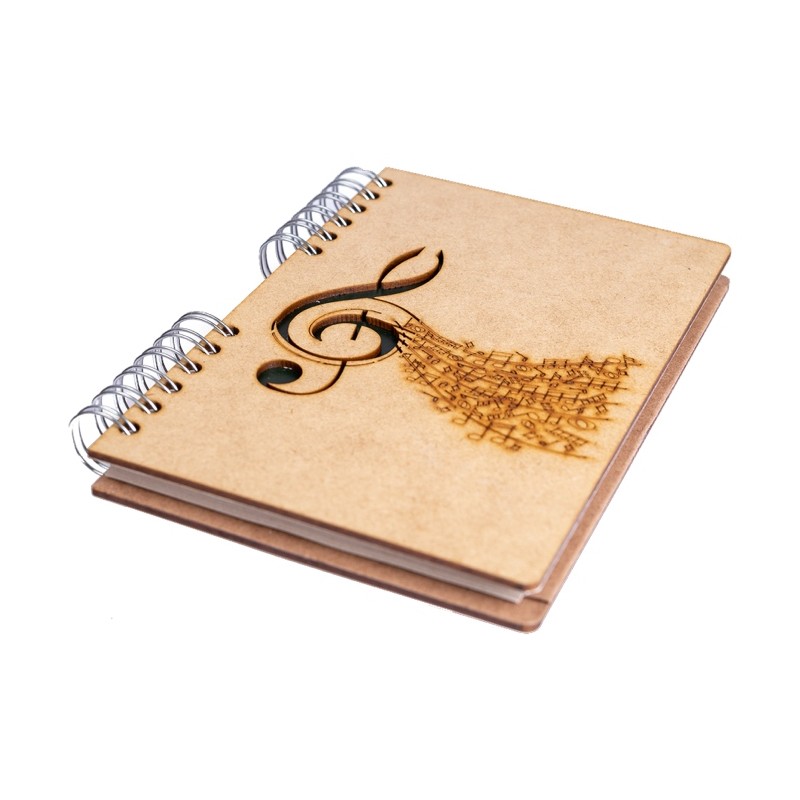 Carnet bois rechargeable KOMONI® A5 – Musique