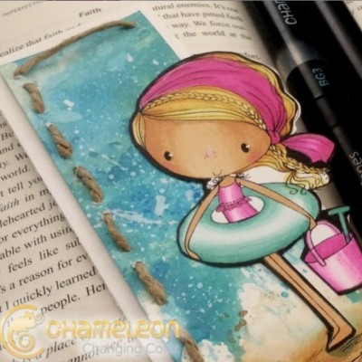 Tuto Marque page fille à la plage